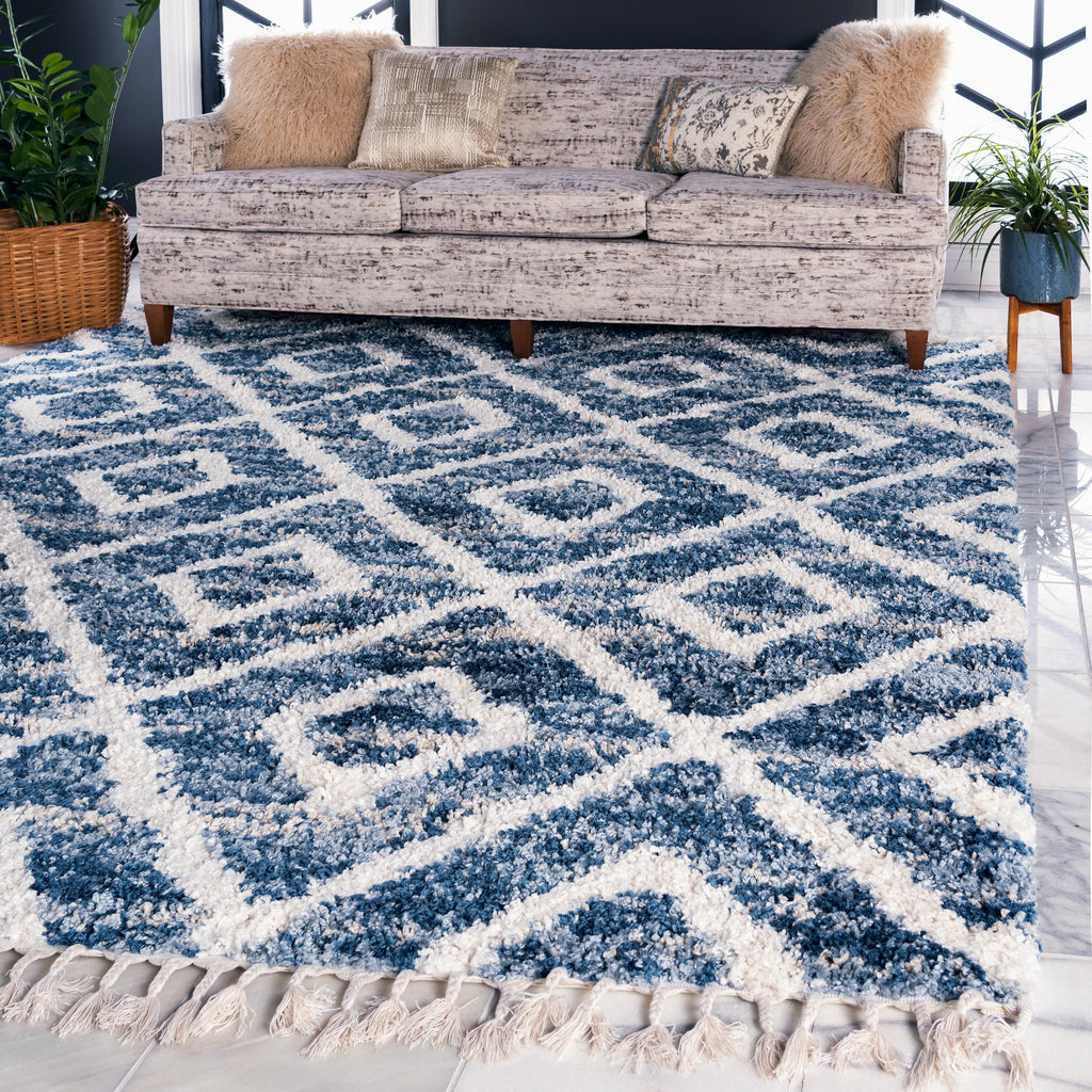 Roderick - Diamond Pattern Shaggy Rug