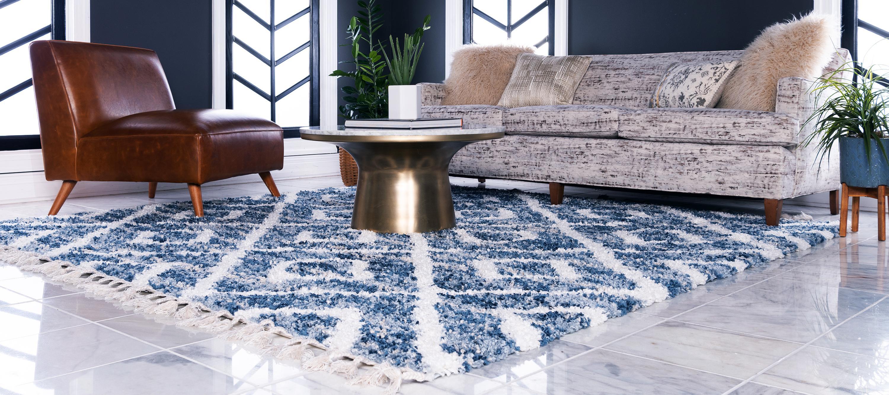 Roderick - Diamond Pattern Shaggy Rug