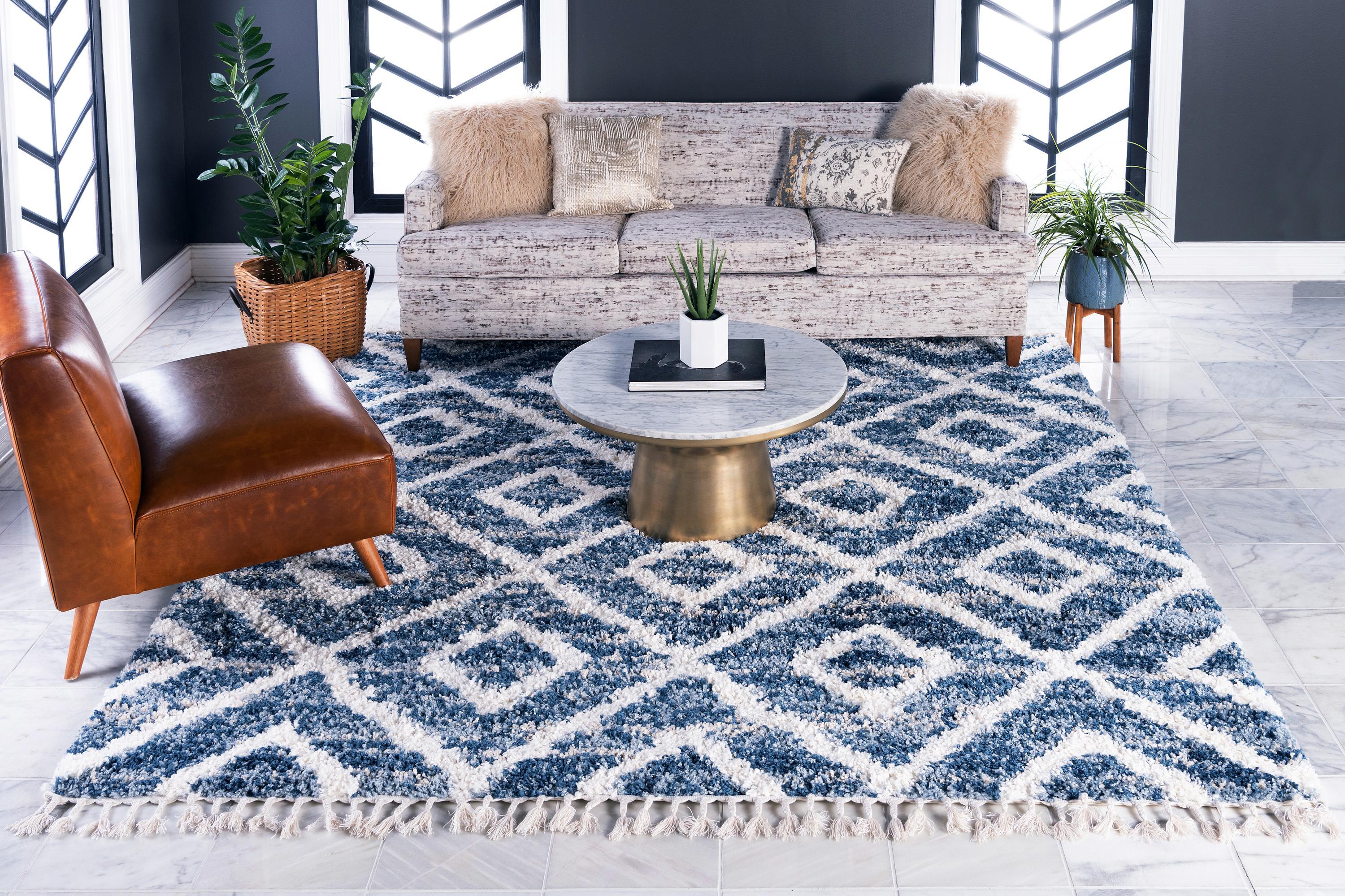 Roderick - Diamond Pattern Shaggy Rug