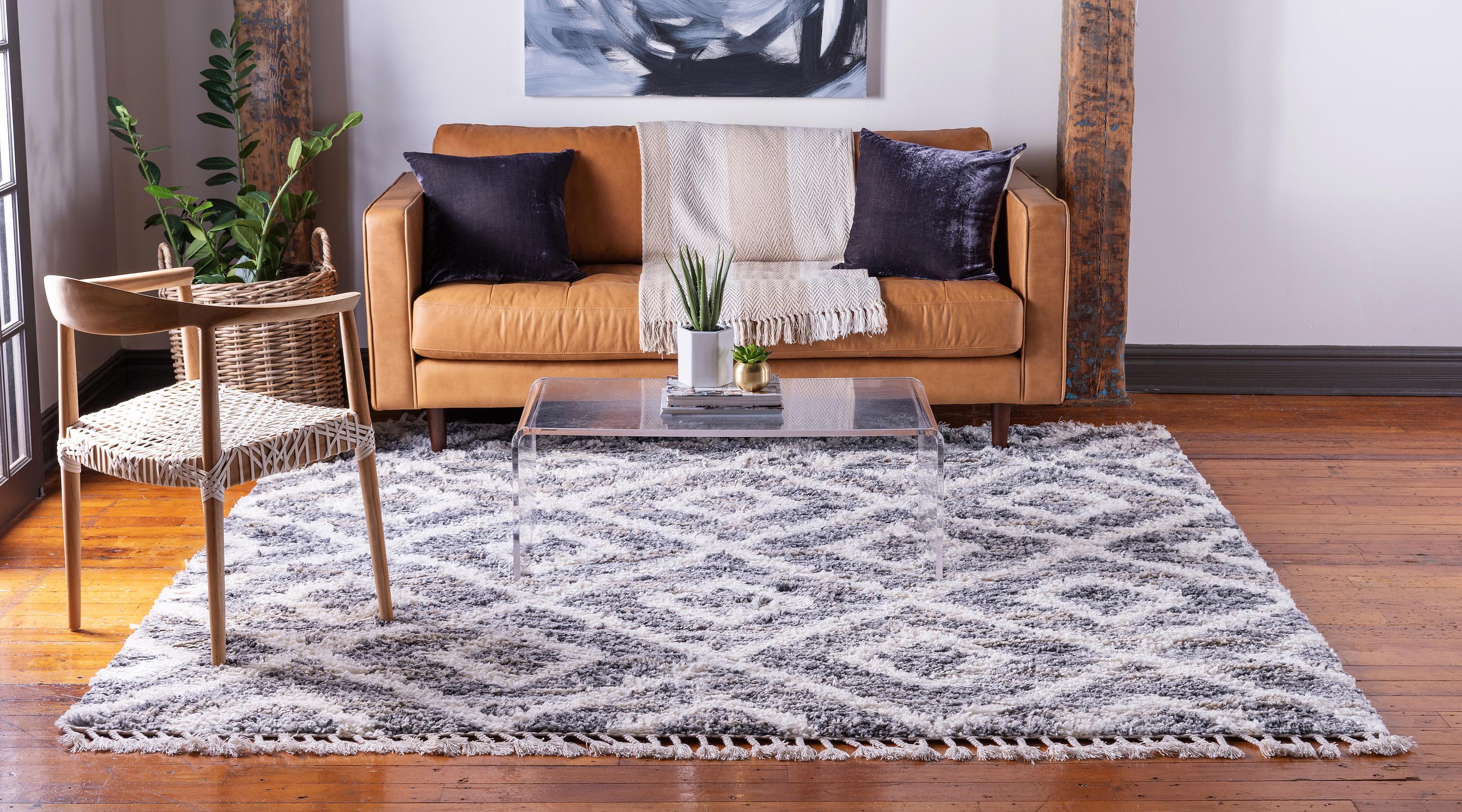 Roderick - Diamond Pattern Shaggy Rug