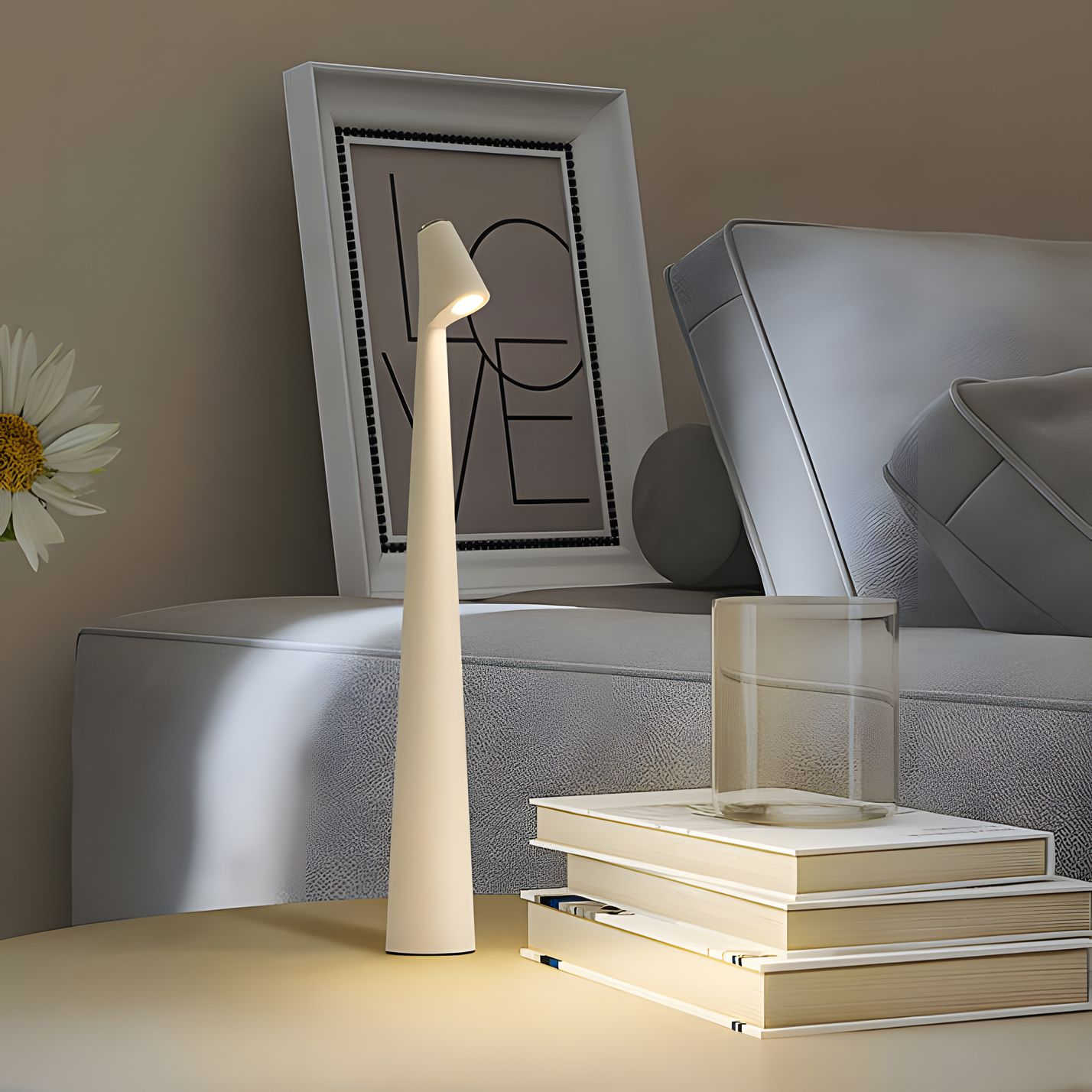 Minimalist Cordless Table Lamp – Sleek Rechargeable LED Light for Bedroom, Living Room & Desk