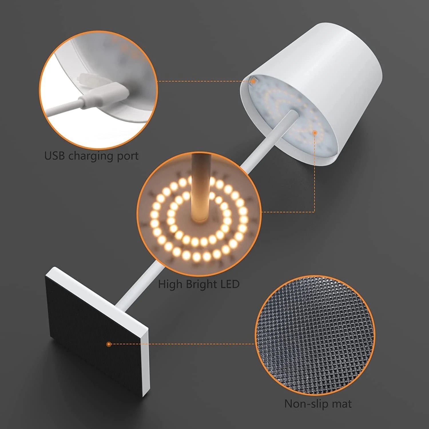 Hotel Style Cordless Touch Lamp