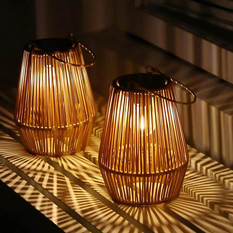 Solar Rattan Lantern