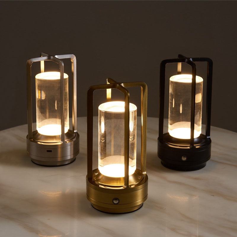 Retro Bar Style Dimming Metal LED Cordless Lamp