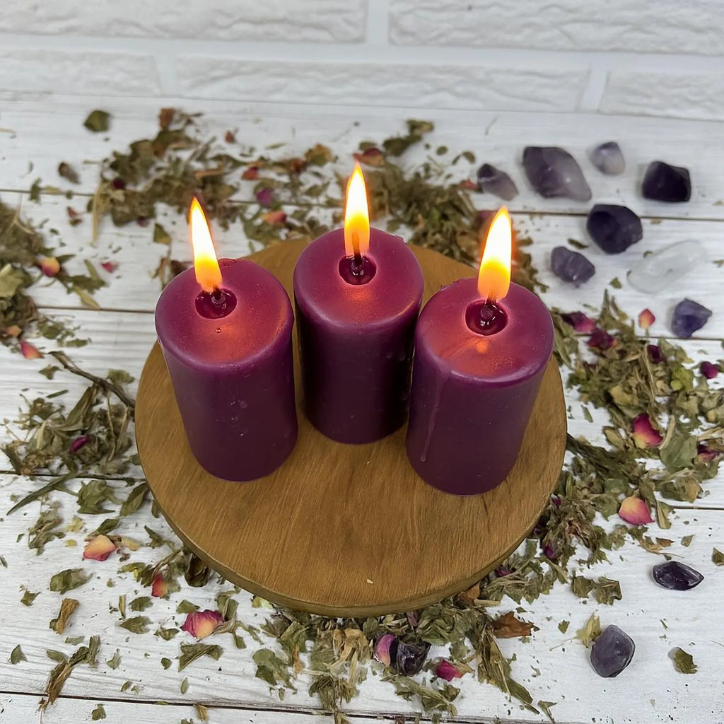 Set of 3 Purple Ritual Candles