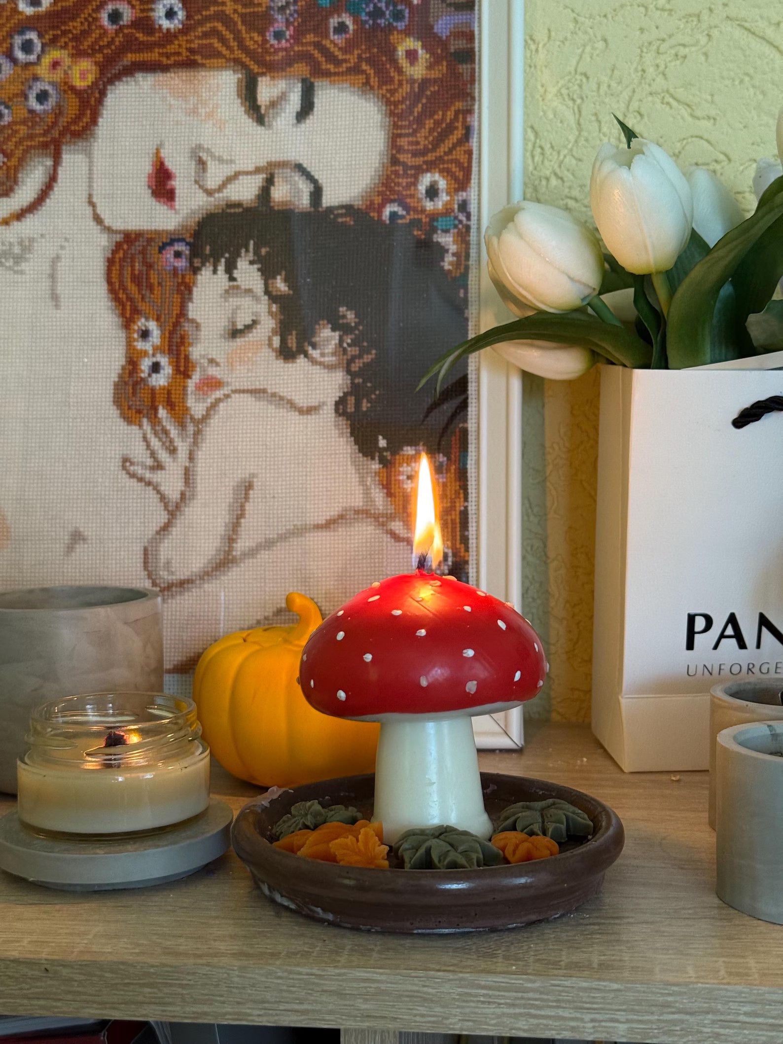 Handmade Beeswax Mushroom