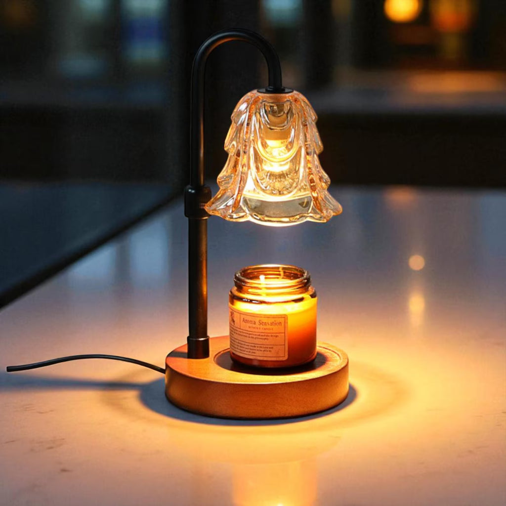 Vintage Glass Candle Warmer Lamp